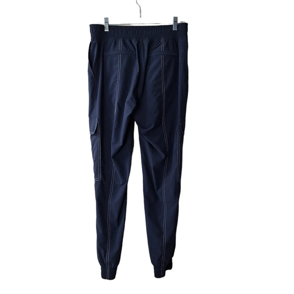 Athleta Size 4 Navy Blue Chelsea Utility Jogger Activewear Cargo Pants Pockets - Picture 3 of 15